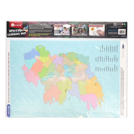 Ormond Ireland Map Learning Mat back packaging showing the map mat and product information panel