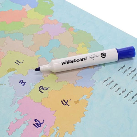 Ormond Ireland Map Learning Mat close view showing the map surface with a write and wipe pen