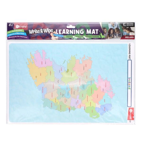 Ormond Ireland Map Learning Mat front packaging showing the colourful map of Ireland