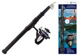 Telescopic Out There! fishing rod blister pack with Castmaster reel, red float and hook accessories