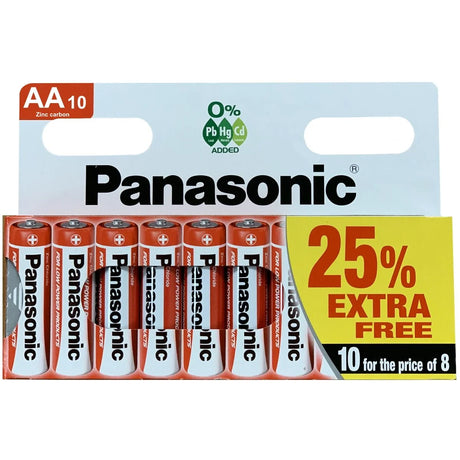 Panasonic AA Zinc Carbon Batteries 10 Pack for ToyTown Ireland