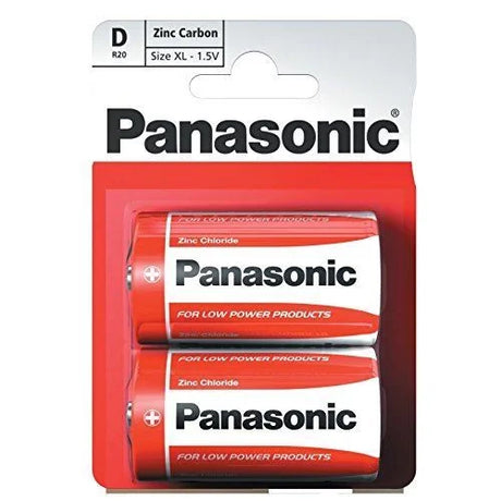 Panasonic Zinc D Batteries 2 Pack for toys and games devices Ireland