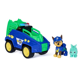 PAW Patrol Chase Dino Rescue Cruiser with Chase and green dinosaur figures