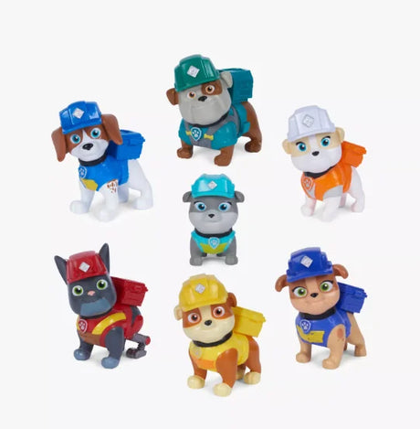 Paw Patrol Construction Family Gift Pack figure lineup including Rubble, Wheeler, Mix, Charger and more – Ireland