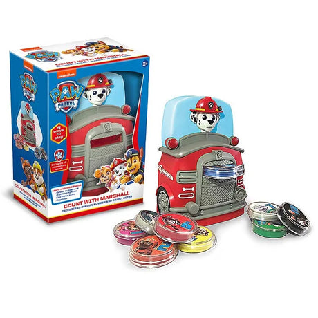 Count with Marshall toy shown with colourful coins outside packaging – Ireland