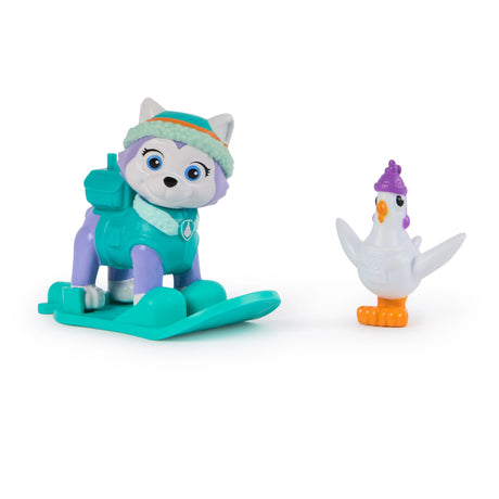 Everest and Chickaletta figures shown with the snowboard accessory