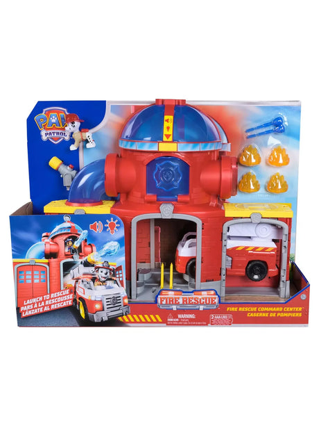 Boxed Paw Patrol Fire Rescue Command Center playset with vehicle and figure – Ireland.