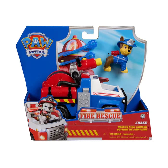 PAW Patrol Fire Rescue Chase vehicle set shown in packaging