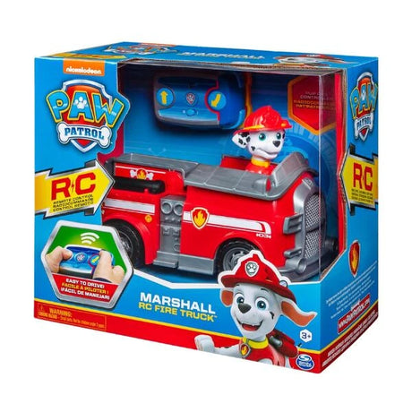 PAW Patrol Marshall Remote Control Fire Truck shown in front box packaging