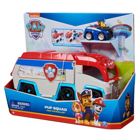 PAW Patrol Pup Squad Patroller retail packaging showing the Patroller vehicle and Chase Pup Squad Racer on the box artwork