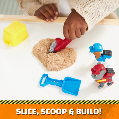 Paw Patrol Rubble & Crew Build-It Figure Pack with sand, scoop, tool and two figures