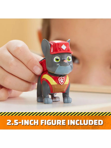 Close up of the Paw Patrol Rubble & Crew Charger figure