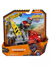 Paw Patrol Rubble & Crew Charger’s Crane Grabber Vehicle And Figure in open front packaging