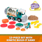 Paw Patrol Rubble & Crew Growlin’ Grub Food Truck Playset with Grandpa Gravel figure, accessories and Kinetic Build-It Sand