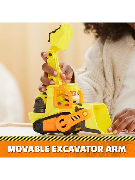 Paw Patrol Rubble & Crew Rubble’s bulldozer showing the movable excavator arm
