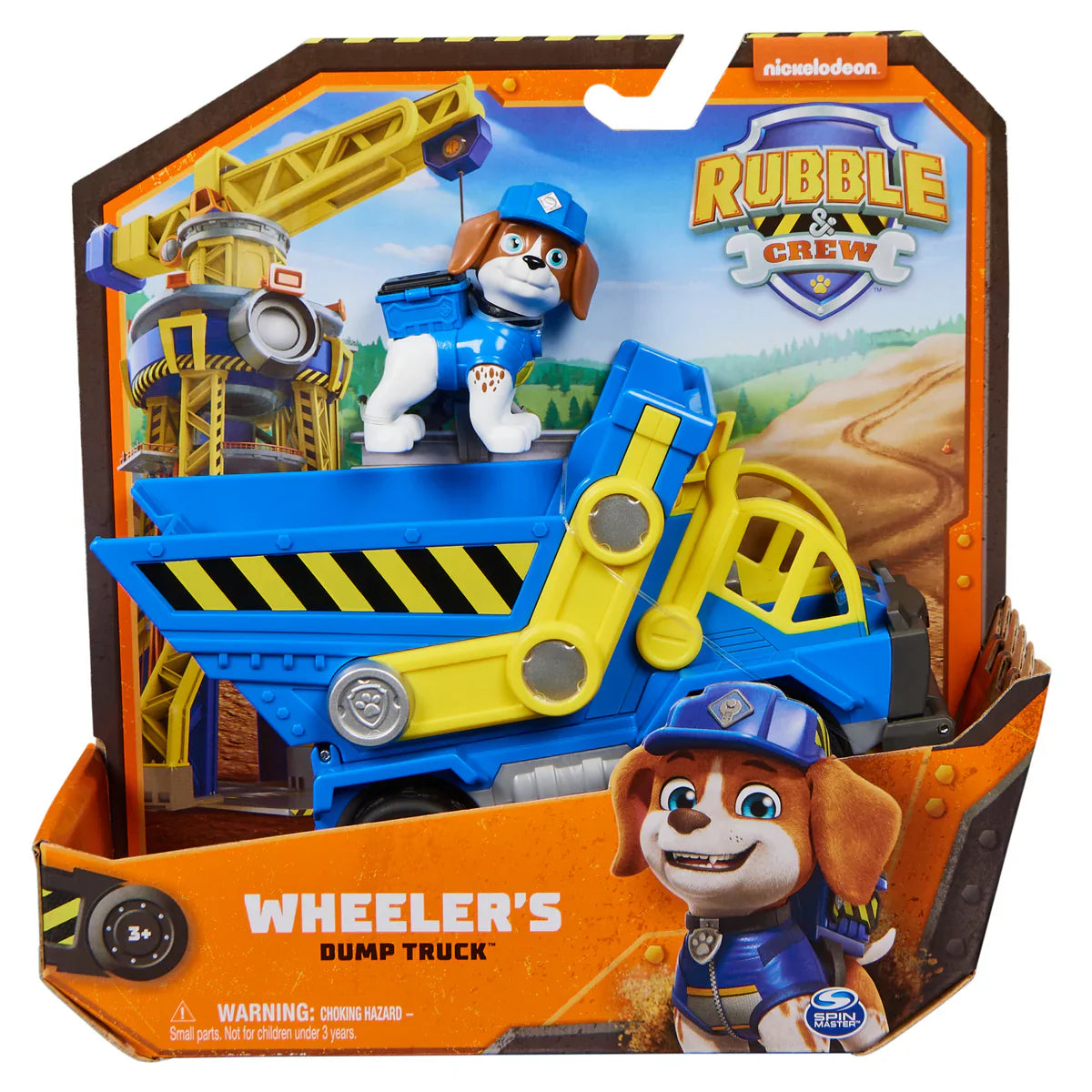Paw Patrol Rubble & Crew Wheeler’s Dump Truck toy in open front packaging