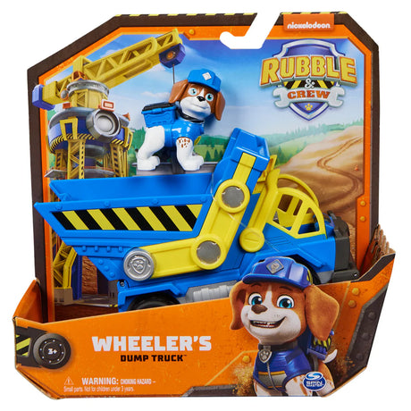 Paw Patrol Rubble & Crew Wheeler’s Dump Truck toy in open front packaging