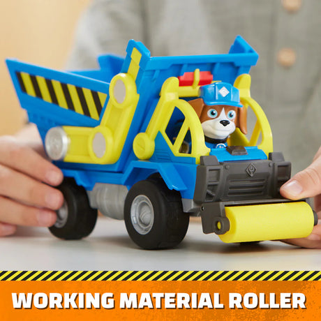 Paw Patrol Rubble & Crew Wheeler’s dump truck showing the working material roller