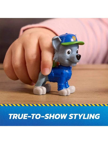 PAW Patrol Search & Rescue grey pup figure shown close up in blue gear