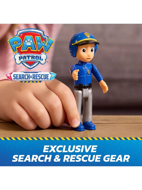PAW Patrol Search & Rescue Ryder figure shown close up in blue gear