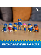 PAW Patrol Search & Rescue Team Pack seven figures lined up with 3+ age label shown