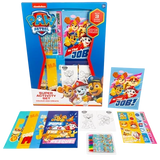 PAW Patrol Super Activity Set box shown with crayons, colouring pages, posters and sticker sheets