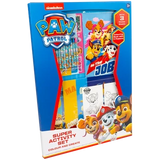 PAW Patrol Super Activity Set shown in front facing box with crayons and colouring pages visible