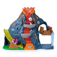 PAW Patrol Super Lava Blast volcano playset with Marshall figure and pink dinosaur in a cart