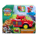 PAW Patrol The Dino Movie Dino Rescue Responder packaging showing the vehicle and Marshall figure
