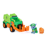 Green Rocky Dino Rescue Recycler with Rocky figure and orange dinosaur figure