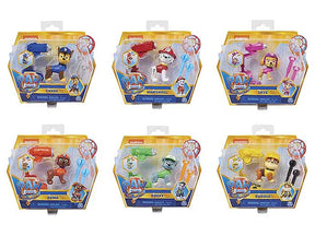PAW Patrol The Movie Hero Pup figure assortment shown in six packaged variants