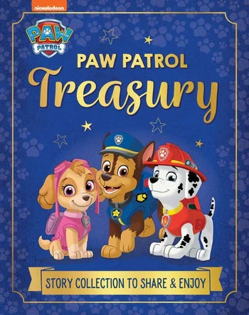 PAW Patrol Treasury front cover with Skye, Chase and Marshall