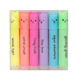 Six PENfection mini highlighters in yellow, coral, pink, lilac, blue and green inside the clear case