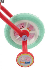 Peppa Pig bike rear wheel and front character plaque with mint tyre and red frame