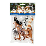 Peterkin Classics Dog World 9 piece set in clear bag packaging with the dog figures visible inside