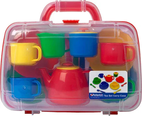 Tea set close-up inside clear Peterkin carry case showing accessories – Ireland