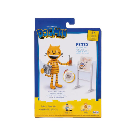 Back of Petey 5-inch Dog Man action figure box with figure info and accessories – Ireland