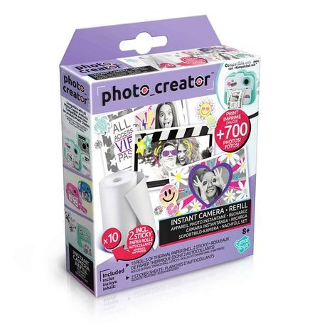 Photo Creator Instant Camera Refill 10 Pack retail box with photo examples in Ireland