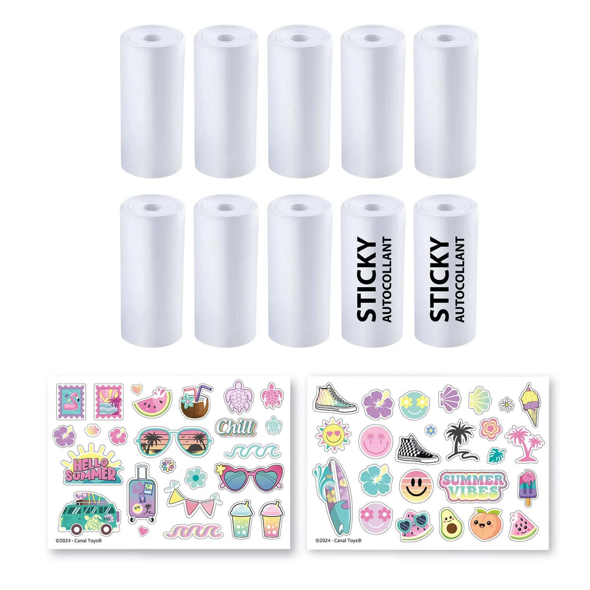 Ten refill paper rolls and two sticker sheets from Photo Creator Instant Camera Refill in Ireland