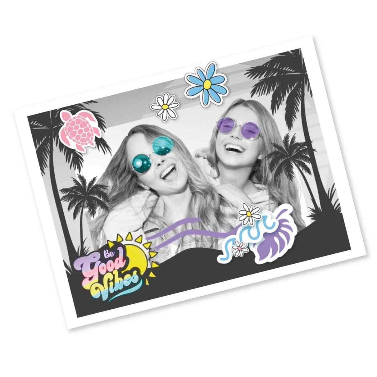 Printed photo decorated with colourful stickers from Photo Creator Instant Camera Refill in Ireland