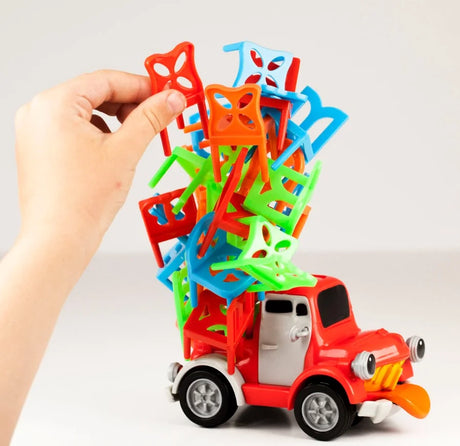 Pick-Up Pete motorised truck with colourful stacking chairs Ireland