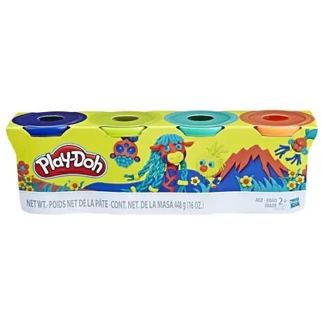 Back of Play-Doh 4-Pack box with modelling examples – Ireland