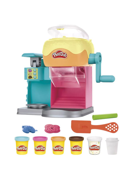 Play-Doh Donut Drop Shop Playset with doughnut machine, spatula, moulds, pretend coffee cup and five Play-Doh tubs