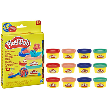 Play-Doh Treats and Party Favours 12 Pack box with 12 mini cans and colourful lid stickers