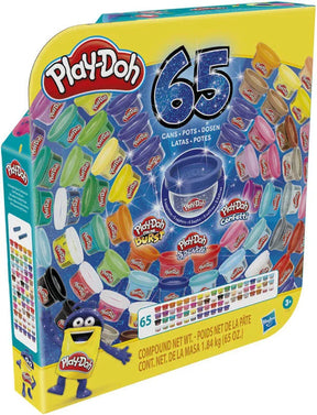 Front-facing box of Play-Doh Ultimate Color Collection 65-Pack showing full colour lineup.