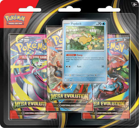 Pokémon Mega Evolution 3-Pack Psyduck edition with foil promo card and boosters in Ireland