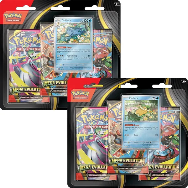Pokémon Mega Evolution 3-Pack Golduck edition with foil promo card and boosters in Ireland