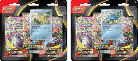 Pokémon Mega Evolution 3-Pack featuring Psyduck and Golduck promo card assortments in Ireland