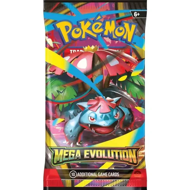 Pokémon Mega Evolution Booster Pack featuring Mega Venusaur artwork in Ireland