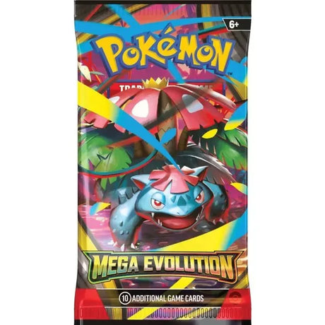 Pokémon Mega Evolution Booster Pack featuring Mega Venusaur artwork in Ireland